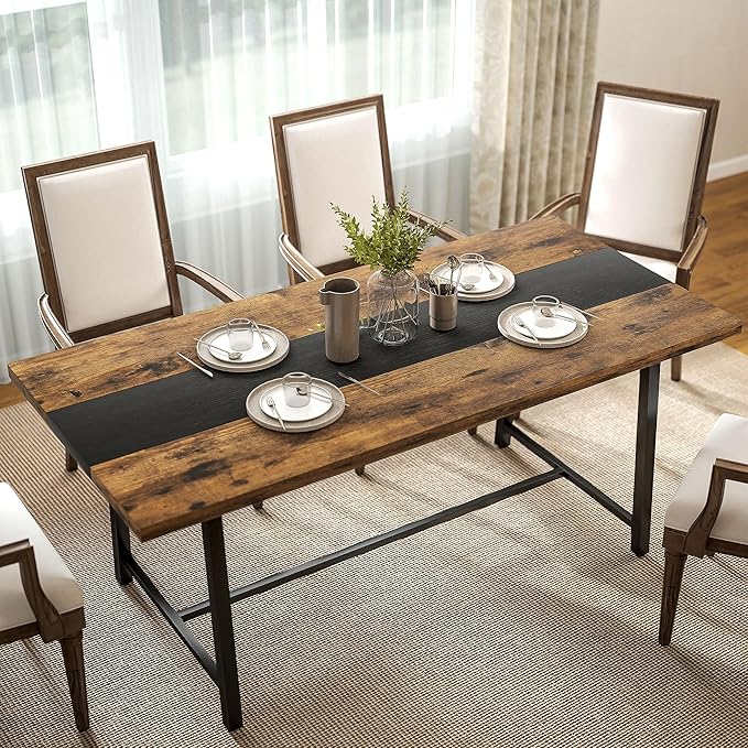 HOMCOM Industrial Dining Table for 8 People, 70.9" Long Rectangular Kitchen by HOMCOM