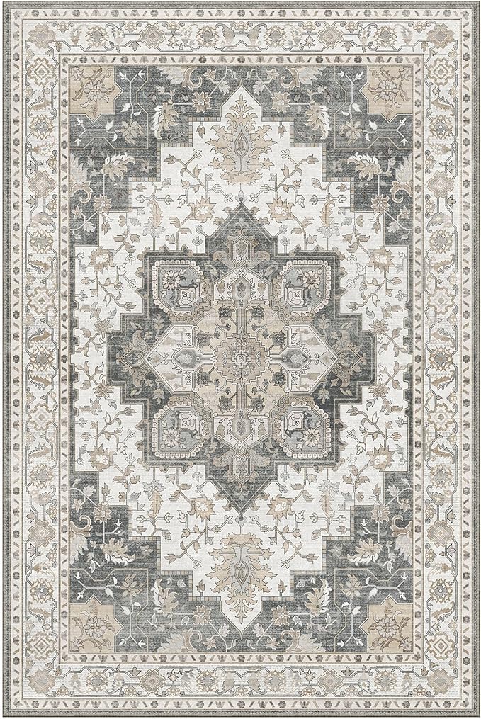 GENIMO 7'6''x9'6'' Area Rugs for Living Room, Machine Washable Non Slip Vintage - Image 7