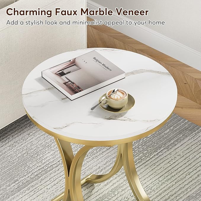 LITTLE TREE Side Table Round End Table Modern Small Accent Table Bedside Table - Image 6