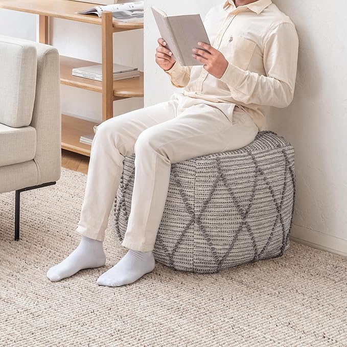 Anji Mountain 100% Handmade & Handcrafted Comfortable Home Décor Pouf Ottoman by AnjiMountain