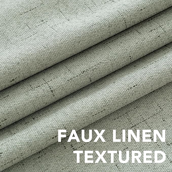 H.VERSAILTEX Linen Blackout Curtains 45 Inches Long 100% Absolutely Blackout - Image 4