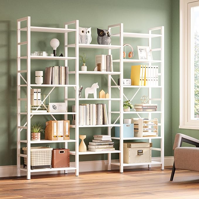 IRONCK Bookshelves 6 Tiers Triple Wide Industrial Bookshelf, Large Etagere - Image 6