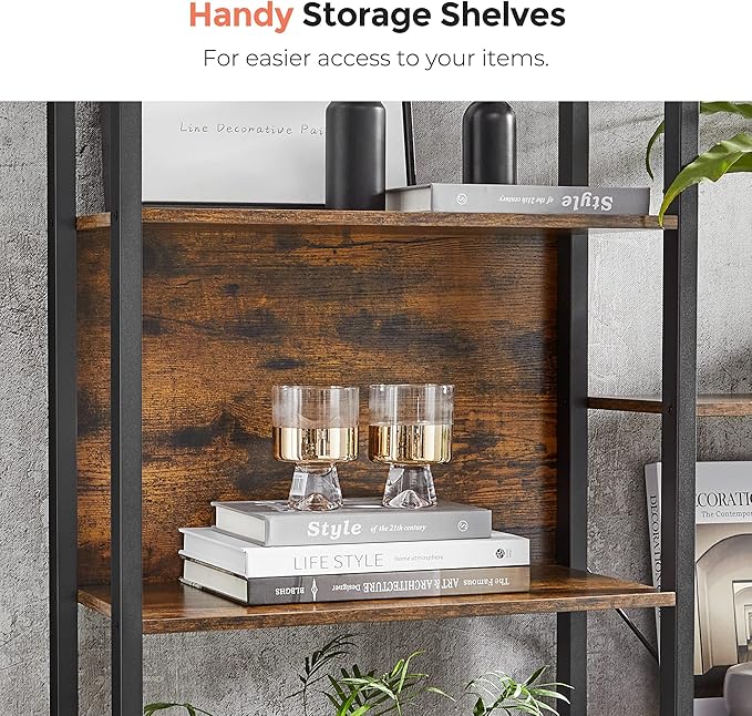 VASAGLE 5-Tier Bookcase with 14 Shelves, Book Shelf with Metal Frame, Bookshelf - Image 7