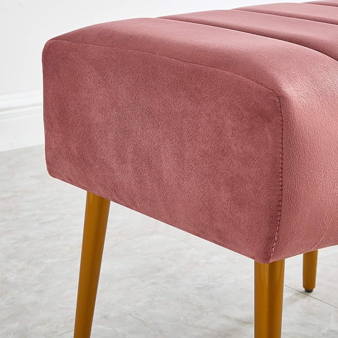 Ball & Cast Upholstered Velvet Ottoman, Footrest 18"W x 15.75"D x 17.5"H Rose - Image 7