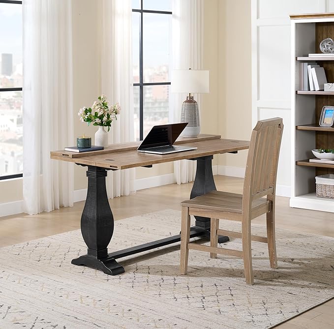Martin Svensson Home Napa Solid Wood Pedestal Flip-Top Sofa Console Table - Image 4