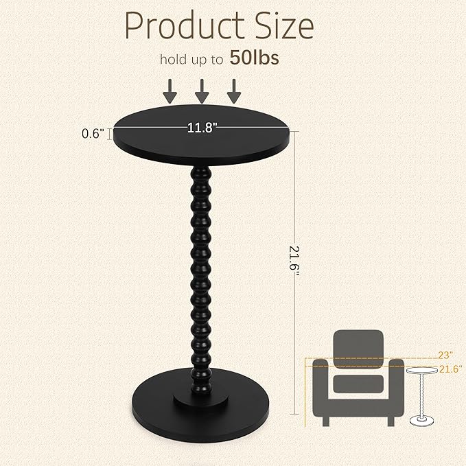 Round Side Table, Small End Table - Image 3