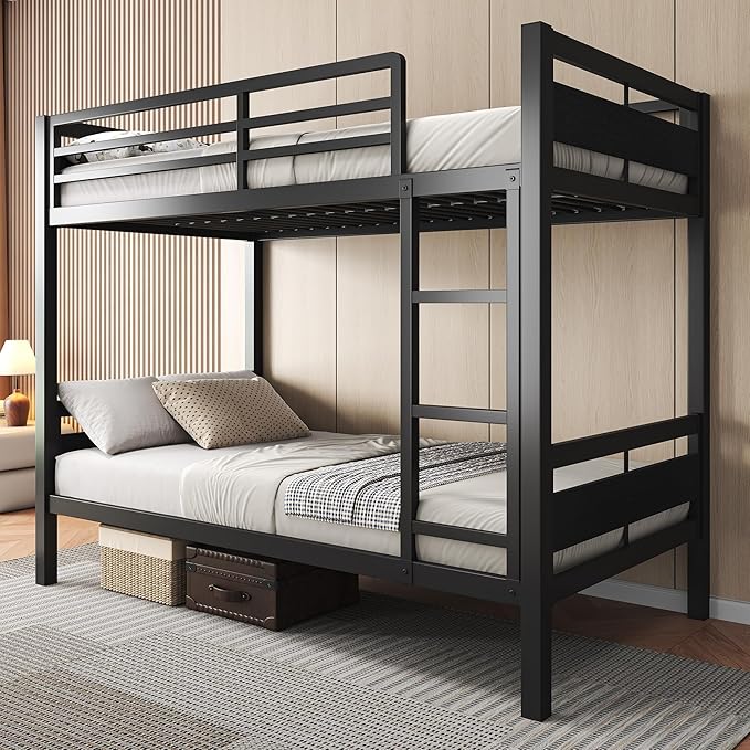 Feonase Metal Twin Over Twin Bunk Bed by FEONASE