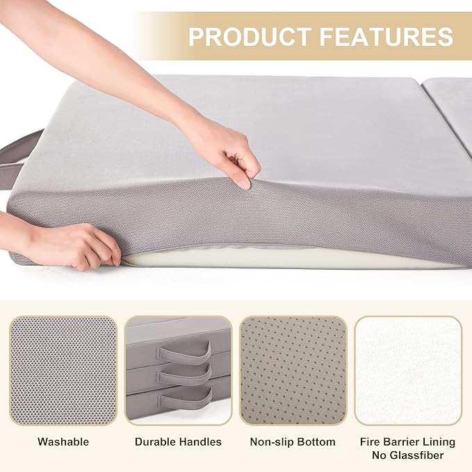 Sleep 4 Inch Foldable Mattress, Portable Floor Mattress Couch - Image 6