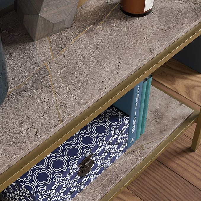 Sauder International Lux Open Shelving, Deco Stone Finish - Image 8