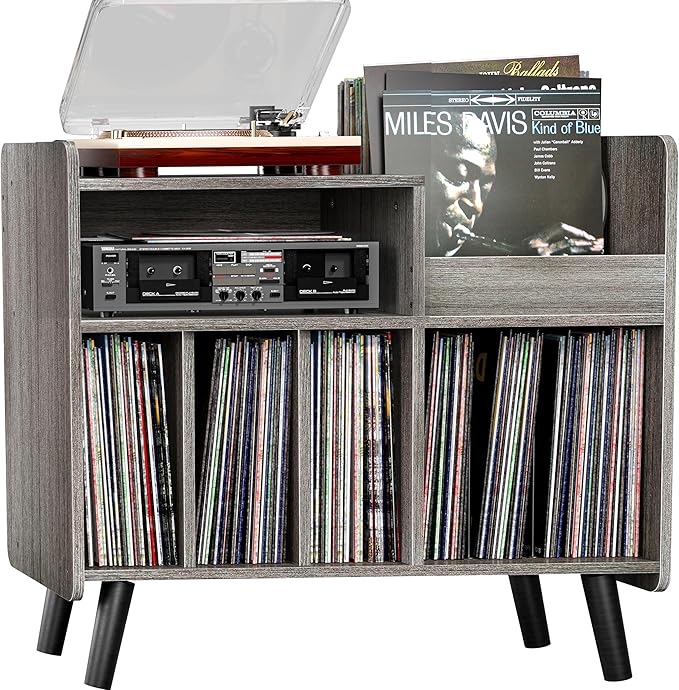 Record Player Stand, Large Record Player Table Cabinet by Unknown