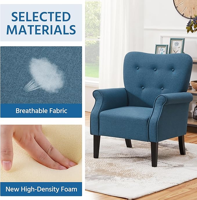 Yaheetech Modern Armchair, Mid Century Accent Chair - Image 6
