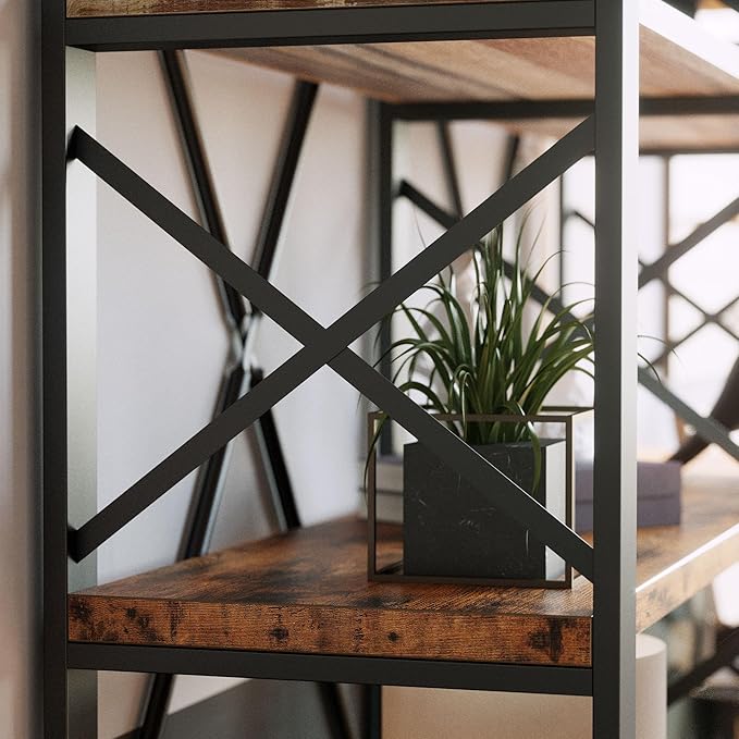 IRONCK Bookshelf Double Wide 6-Tier 76" H, Open Large Bookcase, Industrial - Image 6