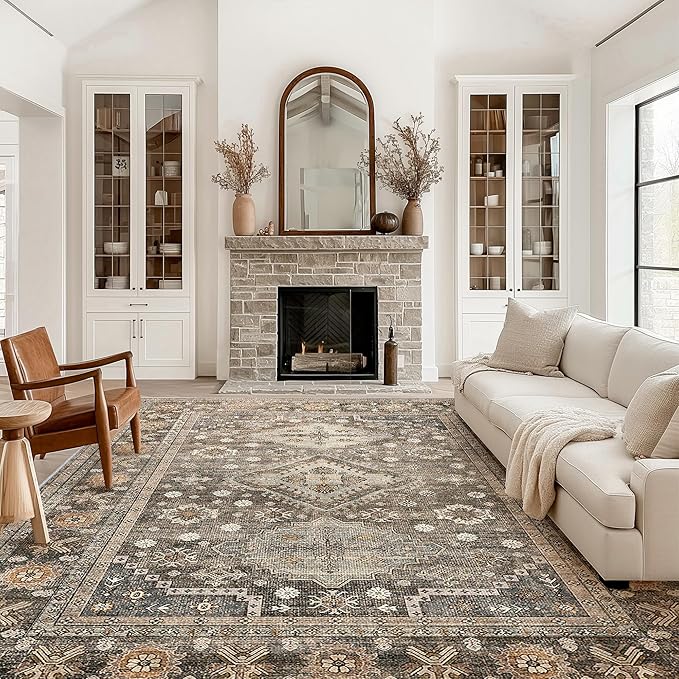 GENIMO 8x10 Area Rugs for Living Room, Machine Washable Low Pile Rugs, Non Slip - Image 3