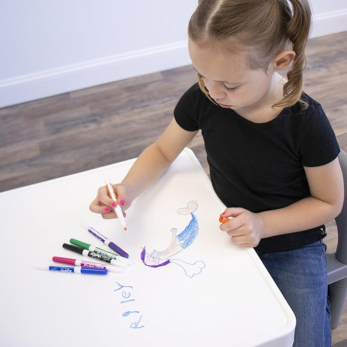 Humble Crew Kids Dry Erase Plastic Table and 2 Set - Image 4