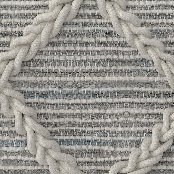 SIMPLIHOME Cowan Contemporary Square Pouf in Grey, Natural Handloom Woven - Image 10