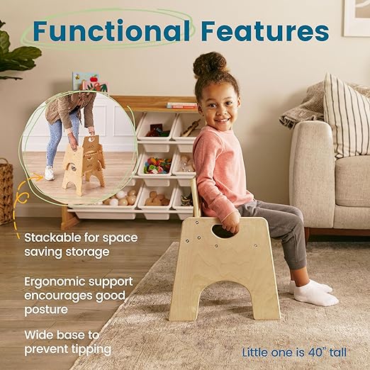 ECR4Kids Stackable Wooden Toddler Chair, Kids Furniture - Image 5