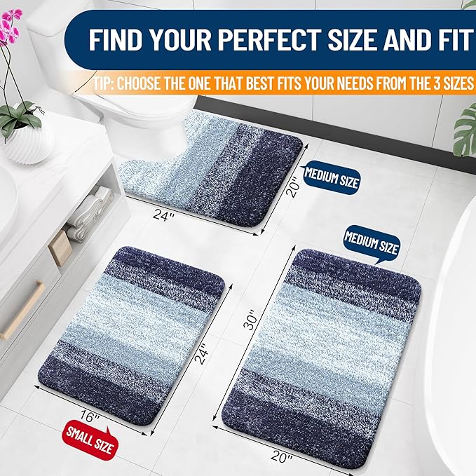 OLANLY Bathroom Rugs Mat 24x16, Extra Soft Absorbent Microfiber Bath Rugs - Image 2