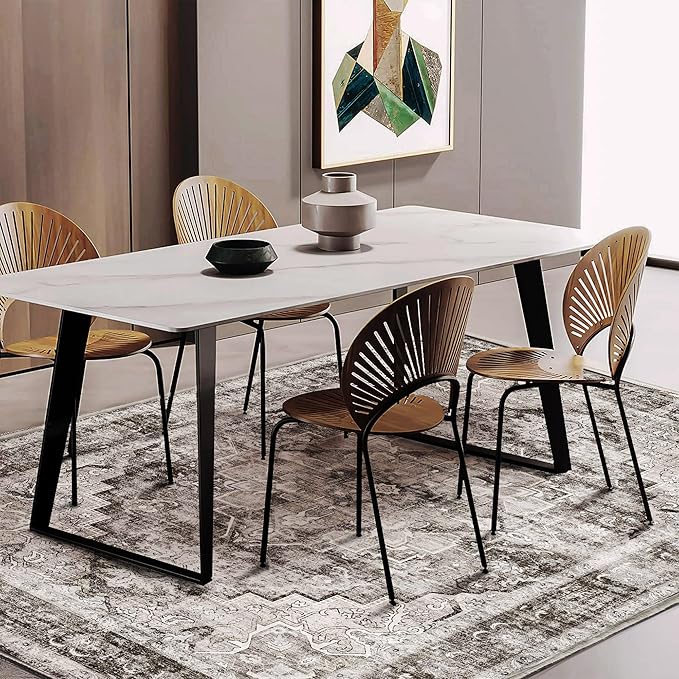 3'x5' Deep Khaki Vintage Washable Thin Area Rug Traditional Floor Cover - Image 2