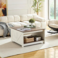 Farmhouse Coffee Table for Living Room, Wood Square Coffee Tables, 31.5" D x by Unknown