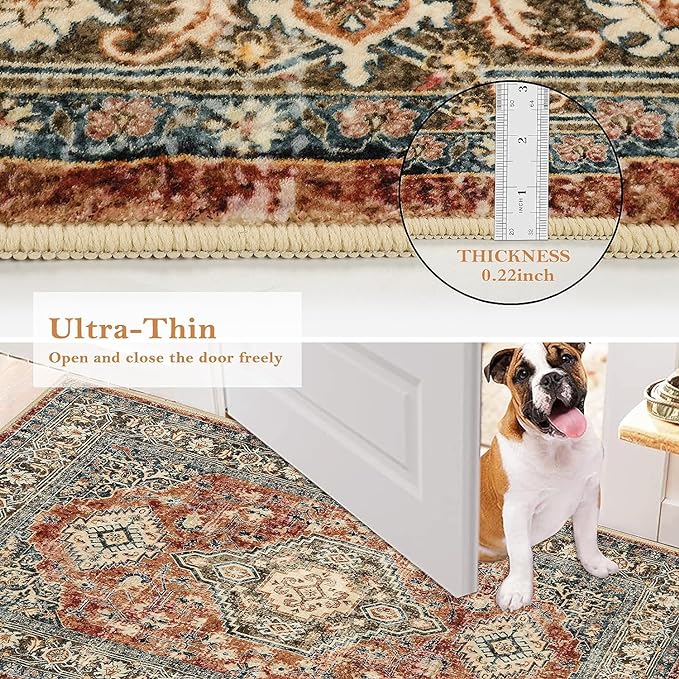 Lahome Oriental Hallway Runner Rug Non Slip, 2.5x8 Kitchen Washable Runner Soft - Image 6