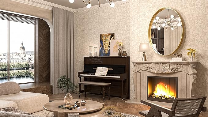 TokeShimi Gold Oval Wall Bathroom Mirror 22x30 Inch - Image 2