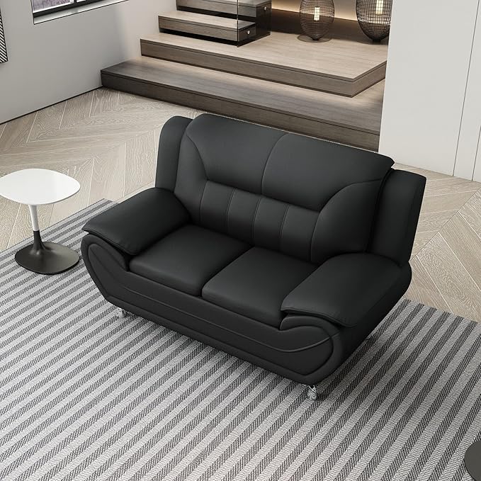 Container Furniture Direct Michael Modern Faux Leather Upholstered Stainless - Image 7