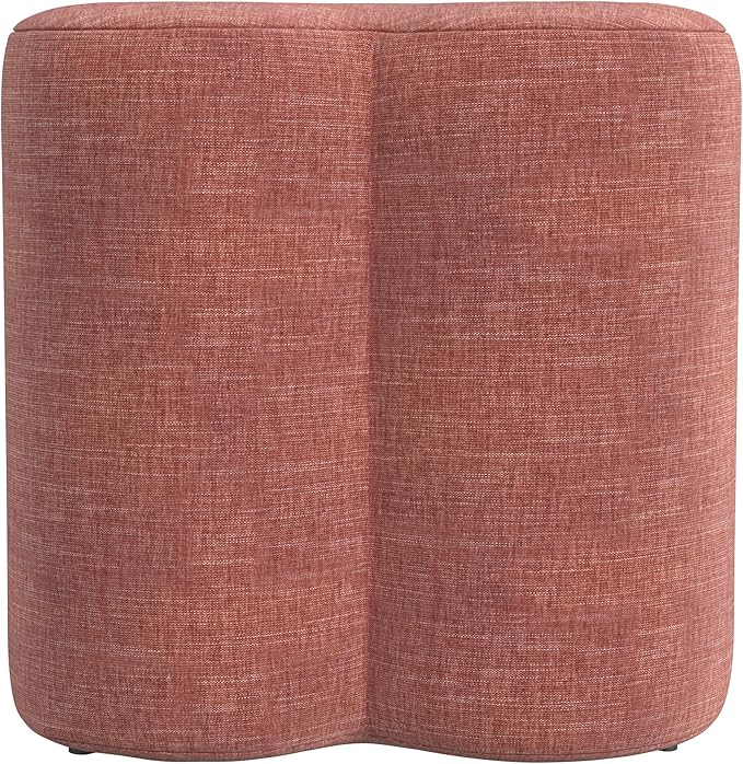 HomePop Upholstered Clover Shaped Ottoman Home Décor | Foot Rest Pouf – Pink - Image 8