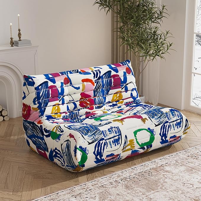 Bean Bag Chair, Loveseat Fireside Chair Bean Bag Sofa Large Bean Bag Chair - Image 3