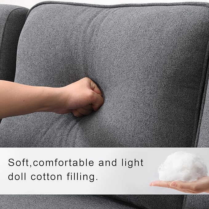 104" 4-Seater Modern Linen Fabric Sofa - Image 6