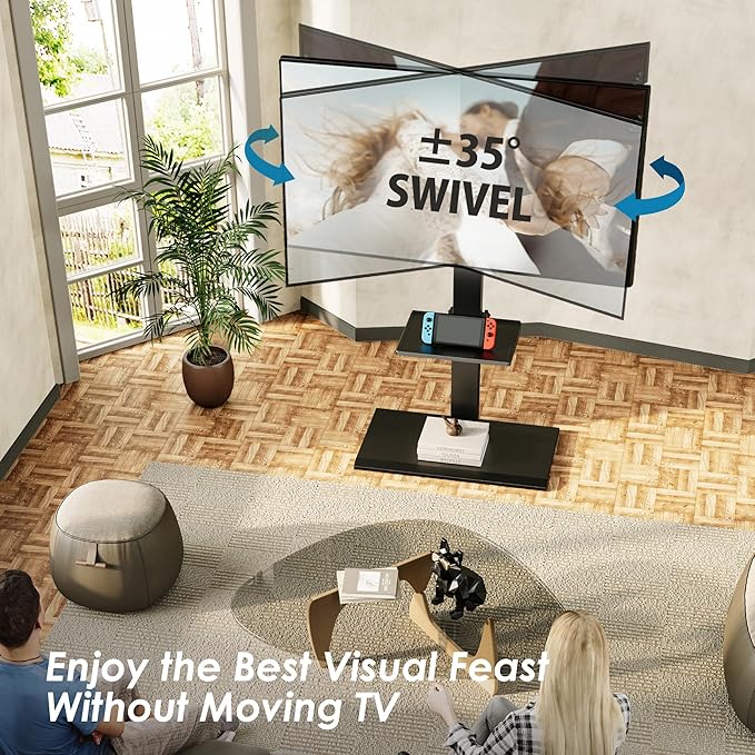 FITUEYES Floor TV Stand Iron Base - Image 3