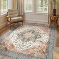 GENIMO 9x12 Area Rugs for Living Room, Non Slip Machine Washable Vintage Rugs by GENIMO