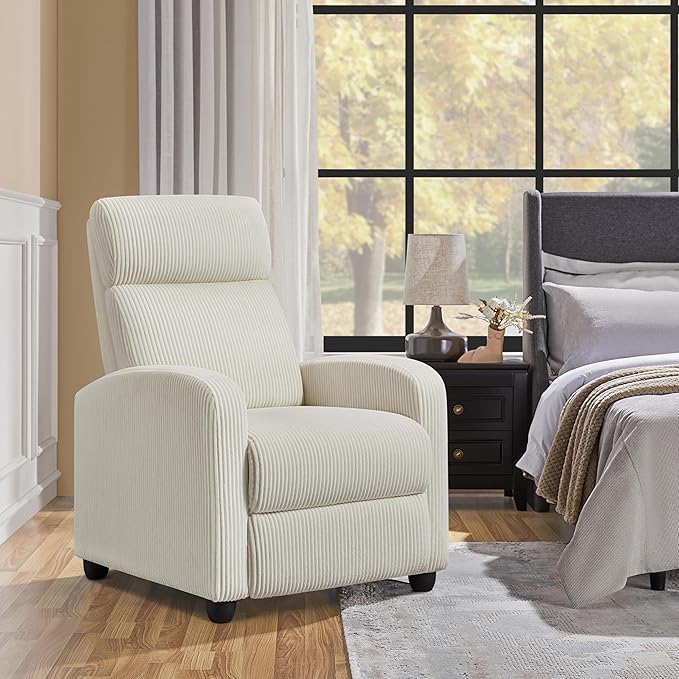 Yaheetech Corduroy Recliner Chair Single Sofa Home Theater Seating Adjustable - Image 9