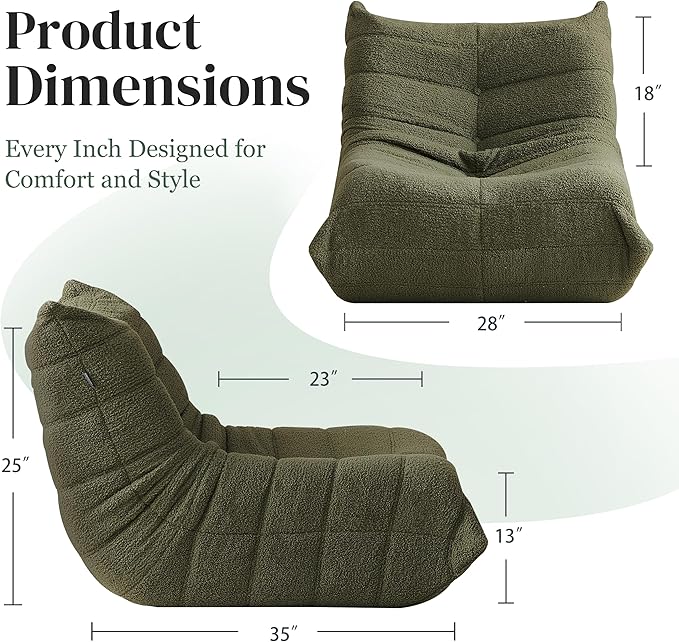 Bean Bag Chair, Fireside Chair Bean Bag Sofa - Image 2