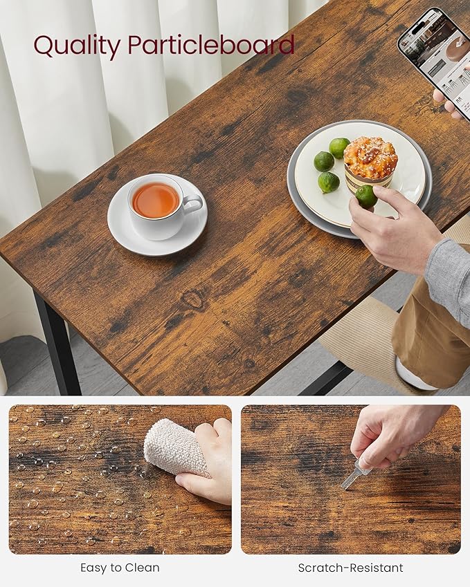 VASAGLE Bar Table, Narrow Long Kitchen Dining Table, Sturdy Metal Frame - Image 5