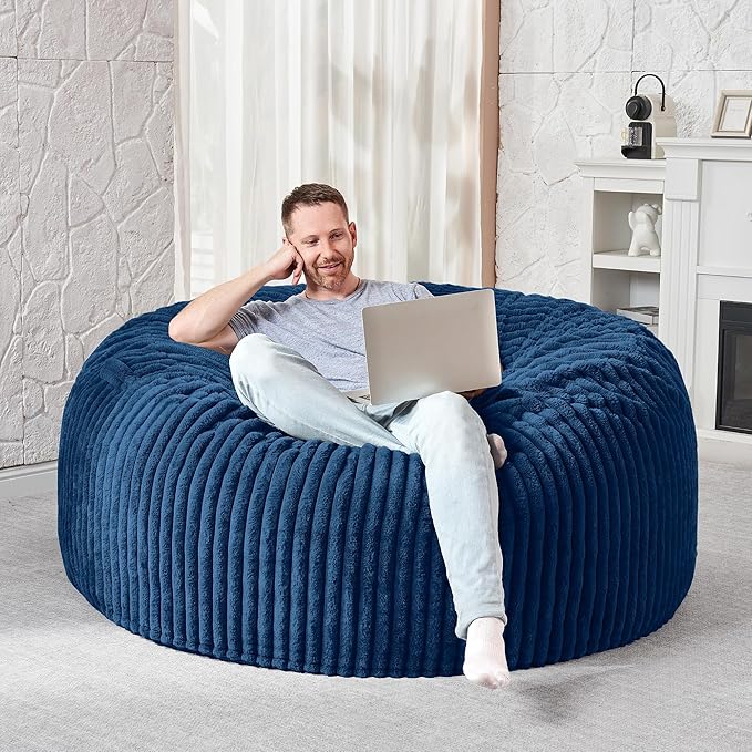 HABUTWAY 4FT Bean Bag Chair, Memory Foam Beanbag Chair - Image 5