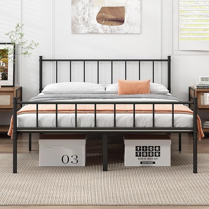 Queen Bed Frame-Classic Metal Platform Bed Frame, Mattress Foundation by DIIYIV