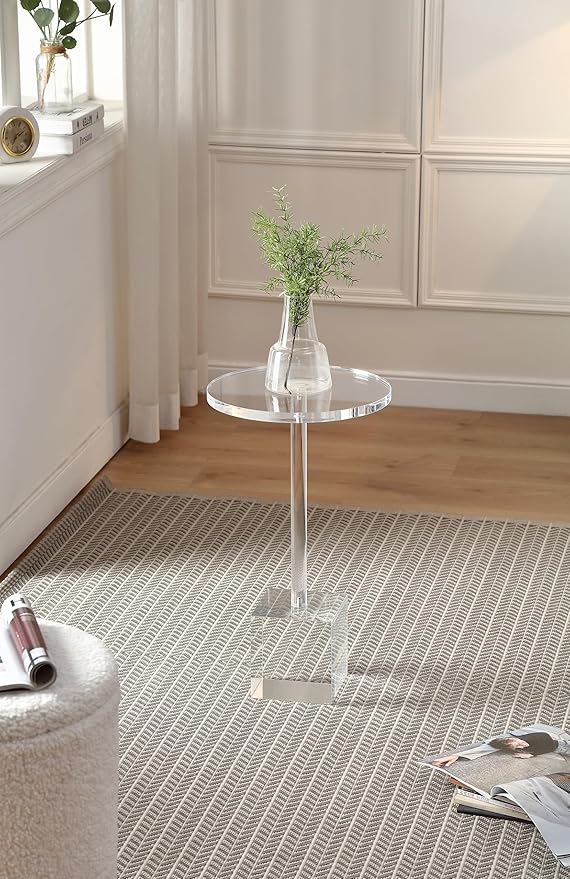 Clear Acrylic End Table, Side Table, - Image 5