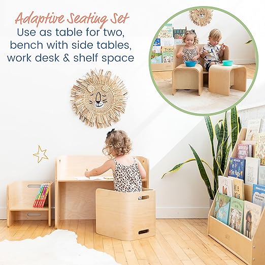 ECR4Kids Bentwood Multipurpose Table and Chair Set, Kids Furniture - Image 3
