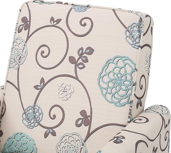 Christopher Knight Home Dufour White and Blue Floral Fabric Recliner 26.75D x - Image 13