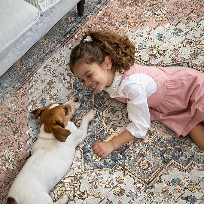 GENIMO 3x10 Runner Rugs for Hallway, Machine Washable Non Slip Vintage Rugs - Image 3