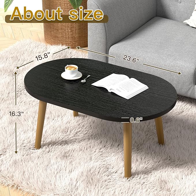 Small Coffee Table for Small Space, Low Table, Floor Table Desk for Sitting on - Image 3