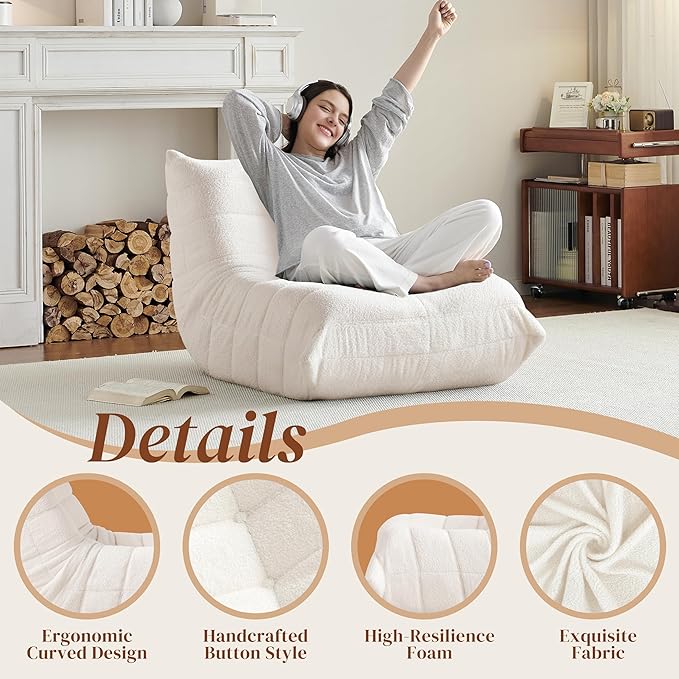 Bean Bag Chair, Fireside Chair Bean Bag Sofa - Image 3