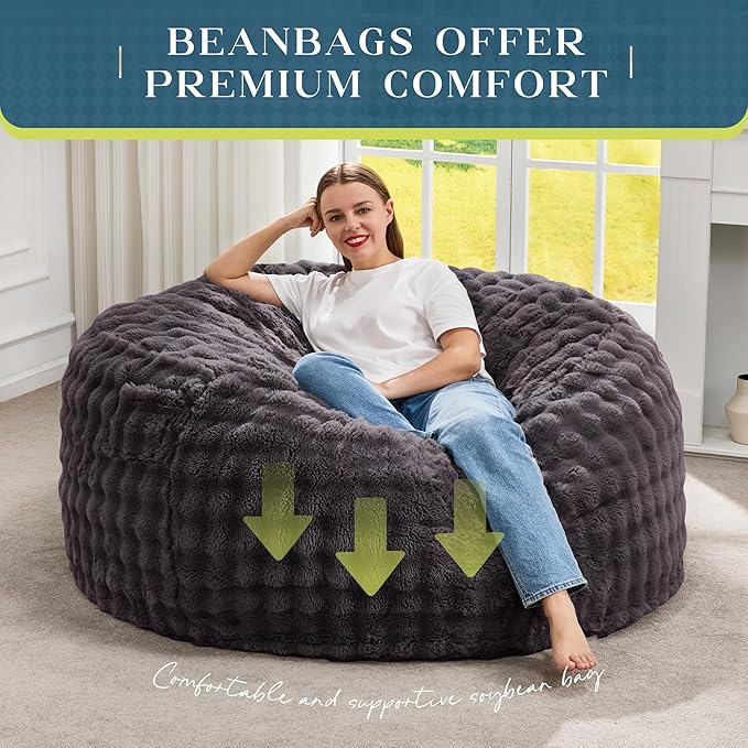 Hobestluk Bean Bag Chairs 4ft Beanbag Chair - Image 6