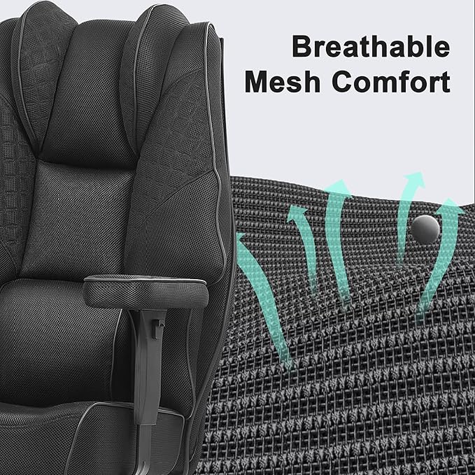 VECELO Big and Tall Office Chair 400lbs, Mesh High Back Computer Chair - Image 9