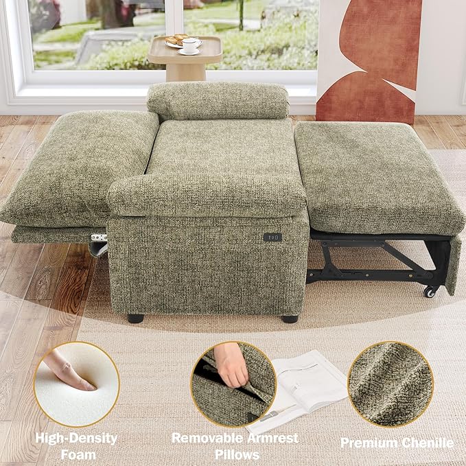 Vipbear 3-in-1 Convertible Sofa Bed, Pull Out Sleeper Sofa - Image 7