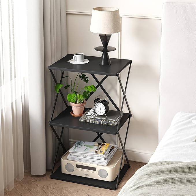 3-Tier End Table Small Side Table Tall Bedside Night Stand - Image 6