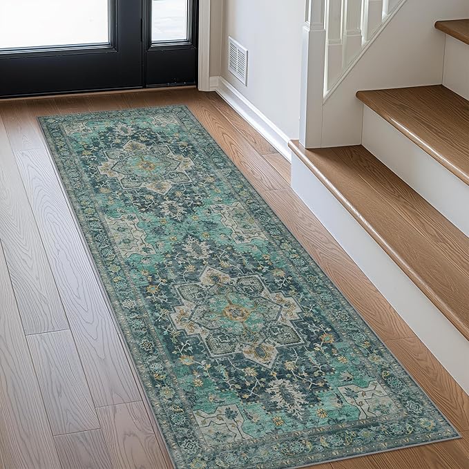GENIMO 2x10 Runner Rugs for Hallway, Machine Washable Non Slip Vintage Rugs by GENIMO