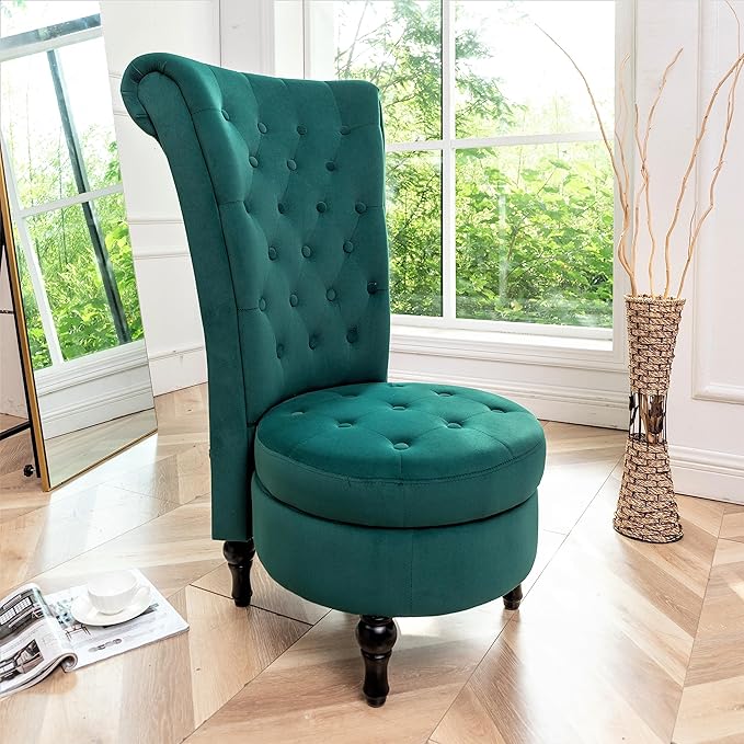 Container Furniture Direct Royal High-Back Velvet Accent Chair - Image 13
