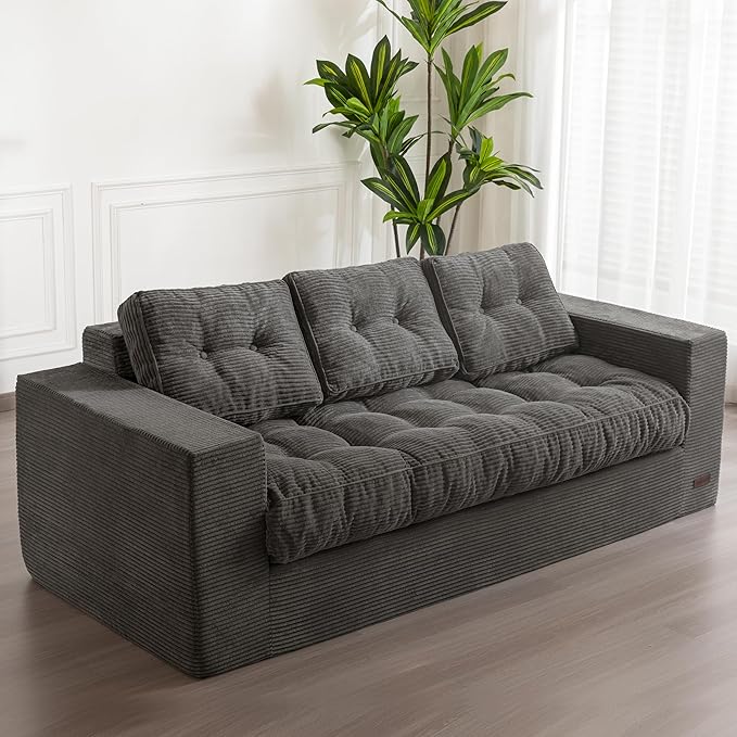MAXYOYO 3 Seater Couch for Living Room, Boneless Couch by MAXYOYO