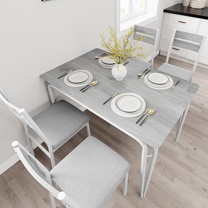 Dining Table for 4, Small Table and Chairs Set of 4, Square Dinette Set for 4 - Image 2